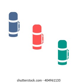 Stylized icon of a colored thermoses on a white background