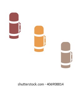 Stylized icon of a colored thermoses on a white background
