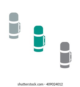 Stylized icon of a colored thermoses on a white background