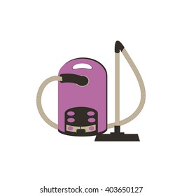 Stylized icon of a colored vacuum cleaner on a white background