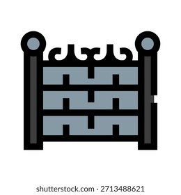 Stylized icon depicting a segment of the great wall of china, illustrating concepts of national security, historical defense, and architectural boundaries