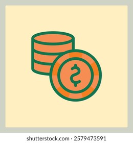 Stylized icon depicting a stack of casino chips with a single chip in the foreground