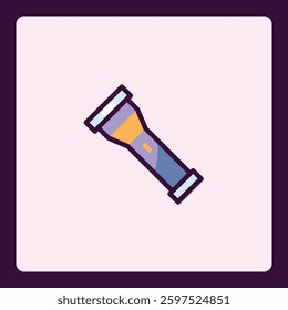 A stylized icon depicts a flashlight illuminating darkness with light