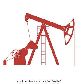 Stylized icon of the equipment for oil production on a white background