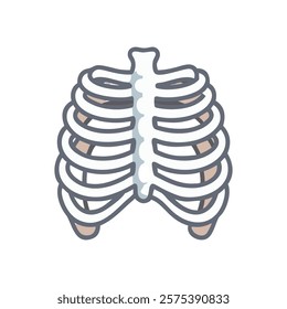 Stylized Icon of False Ribs Anatomy