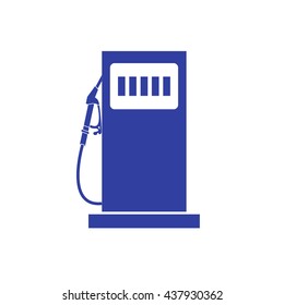 Stylized icon of the gas station on a white background