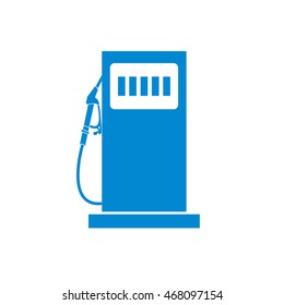 Stylized icon of the gas station on a white background