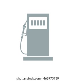 Stylized icon of the gas station on a white background