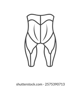 Stylized Icon of Gluteus Maximus Muscle Anatomy