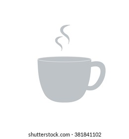 Stylized icon of a grey cup on a white background