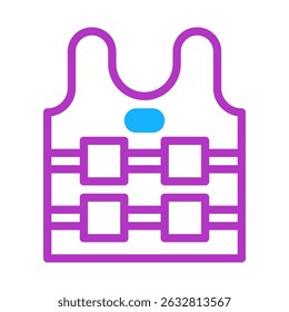 Stylized icon illustration of a safety vest representing security and protection