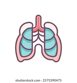 Stylized Icon of Intercostal Spaces Anatomy