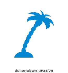 Stylized icon of the island with palm tree