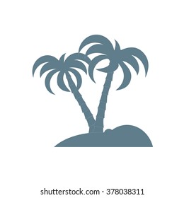 Stylized icon of the island with palm trees