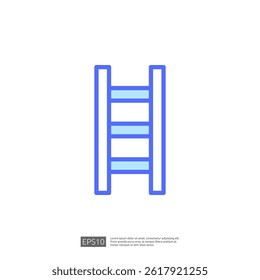 Stylized Icon of a Ladder Representing Home Renovation and Construction Projects with Modern Design Elements