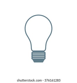 Stylized icon of light bulb on white background