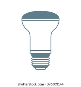 Stylized icon of light bulb on white background