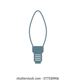 Stylized icon of light bulb on white background
