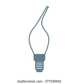 Stylized icon of light bulb on white background