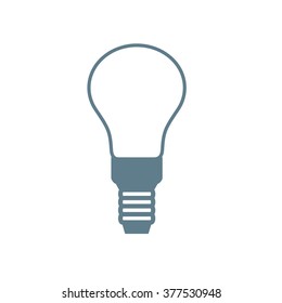 Stylized icon of light bulb on white background