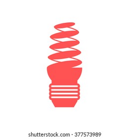 Stylized icon of light bulb on white background
