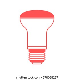 Stylized icon of light bulb on white background