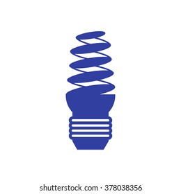 Stylized icon of light bulb on white background