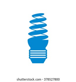 Stylized icon of light bulb on white background
