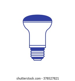 Stylized icon of light bulb on white background