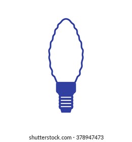 Stylized icon of light bulb on white background