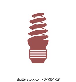 Stylized icon of light bulb on white background