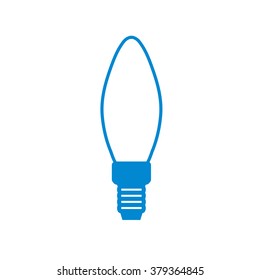 Stylized icon of light bulb on white background