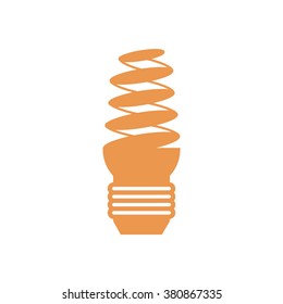 Stylized icon of light bulb on white background