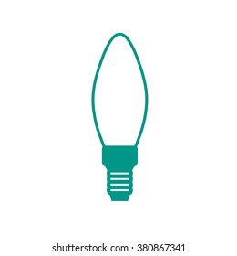 Stylized icon of light bulb on white background