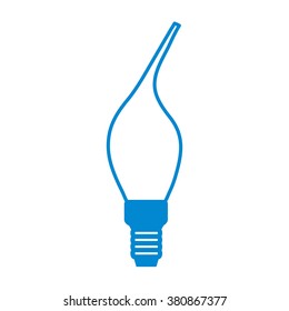 Stylized icon of light bulb on white background
