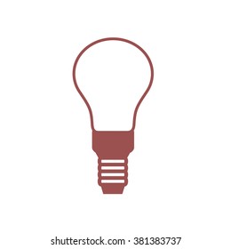 Stylized icon of light bulb on white background