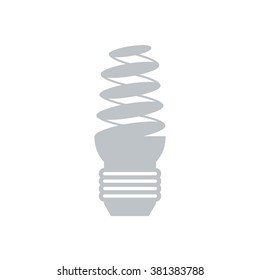 Stylized icon of light bulb on white background
