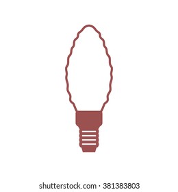 Stylized icon of light bulb on white background