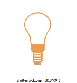 Stylized icon of light bulb on white background