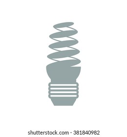 Stylized icon of light bulb on white background