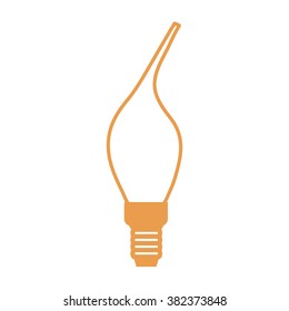 Stylized icon of light bulb on white background