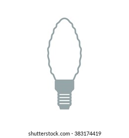 Stylized icon of light bulb on white background