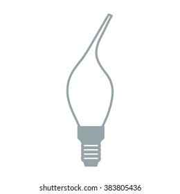 Stylized icon of light bulb on white background