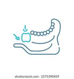 Stylized Icon of Mandible Anatomy