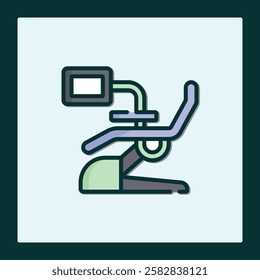 Stylized Icon of a Modern Dentist Chair