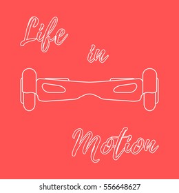 Stylized icon of modern gyroscooter. Design for banner, poster or print.