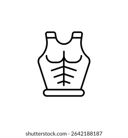 Stylized Icon Of Muscular Torso Representing Strength And Fitness