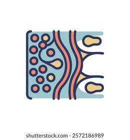 Stylized Icon of Nervous Tissue Anatomy