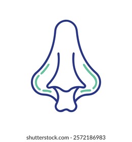 Stylized Icon of Nose Anatomy