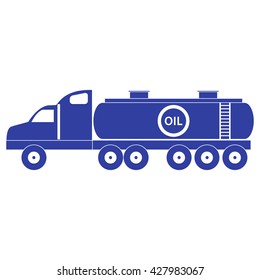 Stylized icon of the oil tanker/fuel tanker on a white background